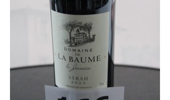 6 flessen à 75cl rode wijn, Domaine de la Baume, Syrah, 2020